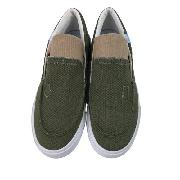 Obtaom Olive Green Slip On Shoes Canvas Sneakers Womens 8 Mens 6.5 - Picture 5 of 10